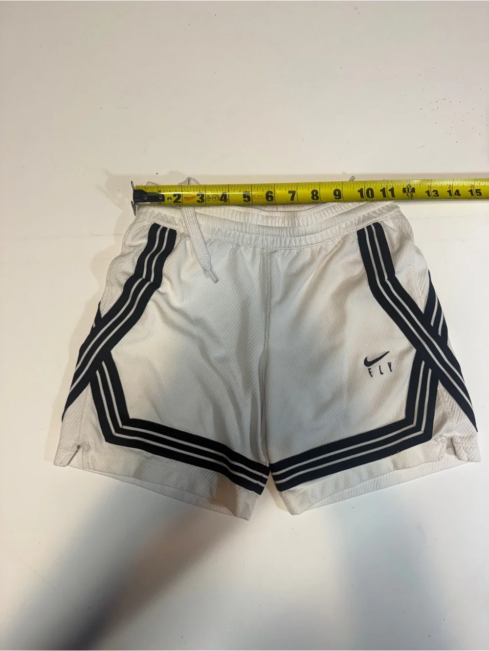 Nike Boys White Athletic Shorts with Black Trim